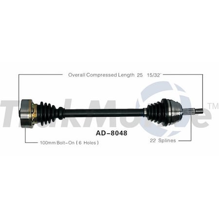 Surtrack Axle Cv Axle Shaft, Ad-8048 AD-8048